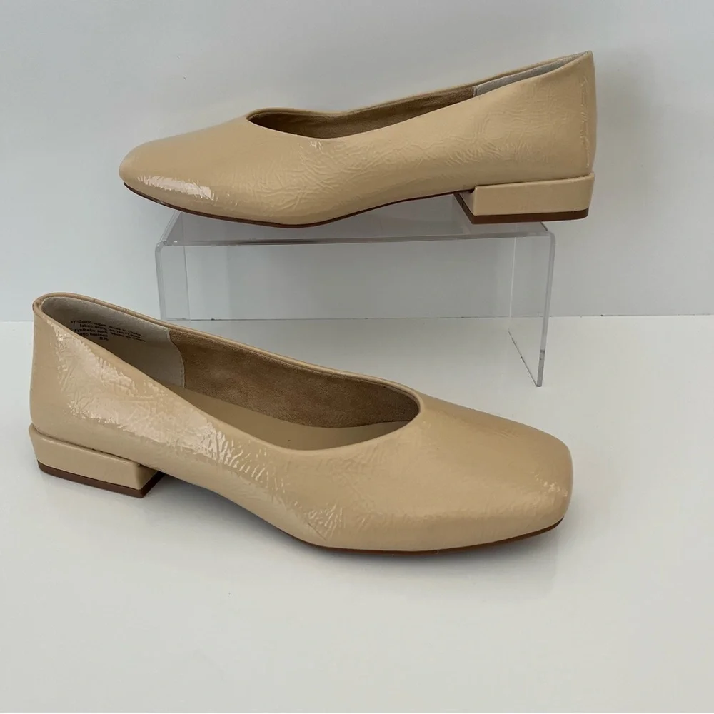 SEYCHELLES Penny V Square Toe Ballet Flat In Beige NEW - Picture 3 of 13